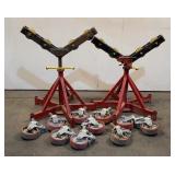 (2) Giant 5 Rolling Pipe Roller Stands