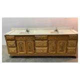 Oak  Double Vanity With Composite Top