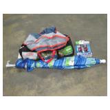 Tent, Beach Umbrella and Walkie Talkies