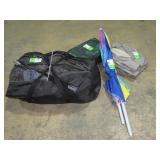 Tent, Beach Umbrella and Air Mattresses