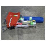 Tent, Chair, Head Lamp and Hydration Backpack