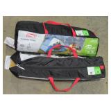 Tents, Beach Umbrella and Bean Bag Toss Game