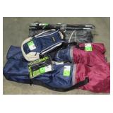Tent, Daypack, Flashlight, and Chairs-