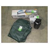 Tent, Air Mattress, Electric Pump, and Growler-
