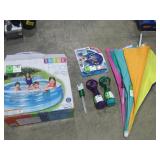 Pool, Umbrella, Pool Glider and Fans