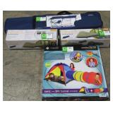 Tents, Cot, and Adventure Play Tunnel-
