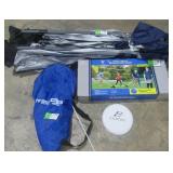 Canopy, Badminton Game Set & Frisbee