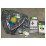 Exercise Ball, Speed Bag, Hanger & Fabric Wrap