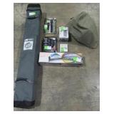 Canopy, Air Mattress, Tent, Flashlights & Shower