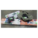 Canopy, Air Mattress, Tent, Camp Shower & Lights