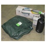 Tent, Air Mattress, Electric Pump, and Growler-