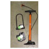 Bike Lock, Foot Air Pump & Exercise Arm Band