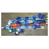 (Qty - 5) Beach Umbrellas and Bottle Fan-