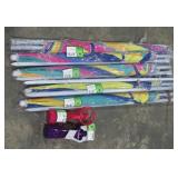 (Qty - 5) Beach Umbrellas and Bottle Fans-