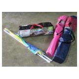 Tent, Camping Chairs and Beach Umbrella