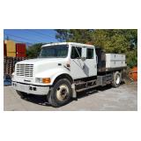 1996 International 4700 DT466E Crew Cab Flat Bed