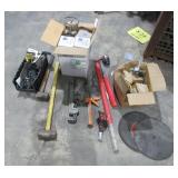 Sledge Hammer, Cutting Discs, Pipe Wrench-