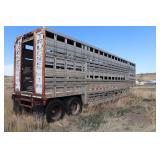 1974 Wilson older semi-truck cattle trailer