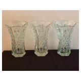 3 Large Glass Vases