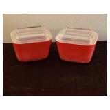 2 Red Pyrex Refrigerator Boxes