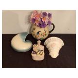 Set of 4 Ceramic Wall Pockets