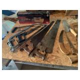 Group of Saws and Mitre Box