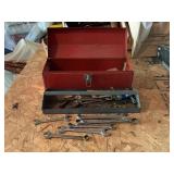 Red Metal Toolbox with Contents