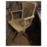 Wooden Rolling Office Chair