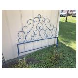 Blue Metal Twin Size Headboard