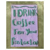 Hand Painted Wood Coffee Sign