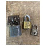 (3) Vintage Antique LOCKS