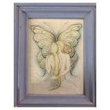 Original Illustration Butterfly Love People Signed