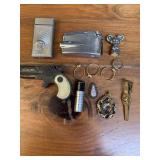 LOT: Cap Gun, Lighters, USMC Tie Clip + More