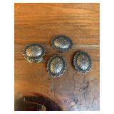 (4) Sterling Silver Navajo Button Covers Concho