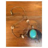Sterling Silver Turquoise Pendant + Necklace
