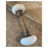 Antique Door Knob Set - White Porcelain