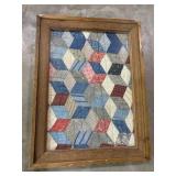 Heavy Oak Frame w/Antique Quilt Inside
