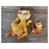Vintage Chalkware CAT Wall Hangings