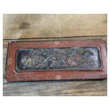Antique Asian Laquered Relief Carved Picture