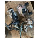 LOT OF FISHING REELS with Bowl