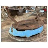 Blue Enameled Antique Iron