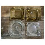 LOT: 4 Vintage Glass Ashtrays