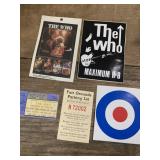 LOT: Vintage THE WHO Ticket Stub + Stickers
