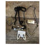 Costume Jewelry Lot - Cloisonne Fish Necklace +