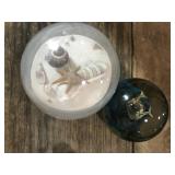 (2) Glass Paperweights, 1 Blown, 1 Seashells