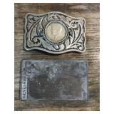 (2) Vintage Belt Buckles, 1 Budweiser