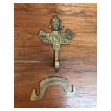 1800s Victoria Era Brass Hook w/Mounting Hardware