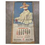 1952 Giant Store Calendar - WACO, TEXAS Sylvania