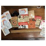 Lot of Vintage Sewing - PEARL BUTTONS, Snaps, Rulr