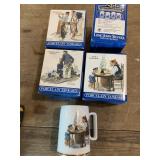 Lot of 4 NORMAN ROCKWELL Mugs
